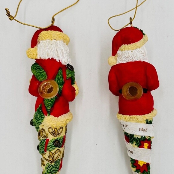 Santa Claus Christmas Ornament Light Covers 6" Resin Set of 2 Vintage - Picture 6 of 7